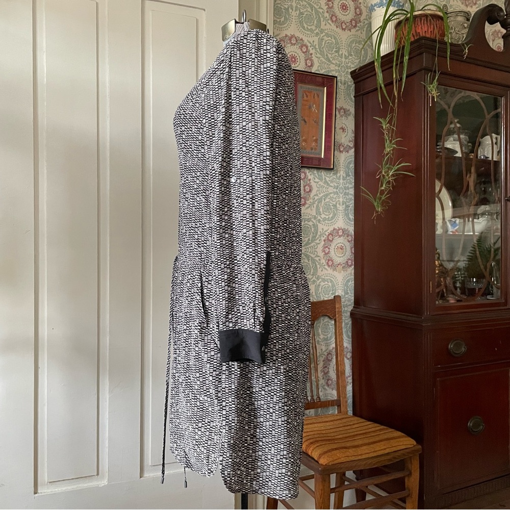 Vince Black Gray White Rectangle Patterned Long S… - image 6